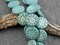 *8* 17mm Opaque Satin Turquoise AB Laser Tattoo Sun Coin Beads